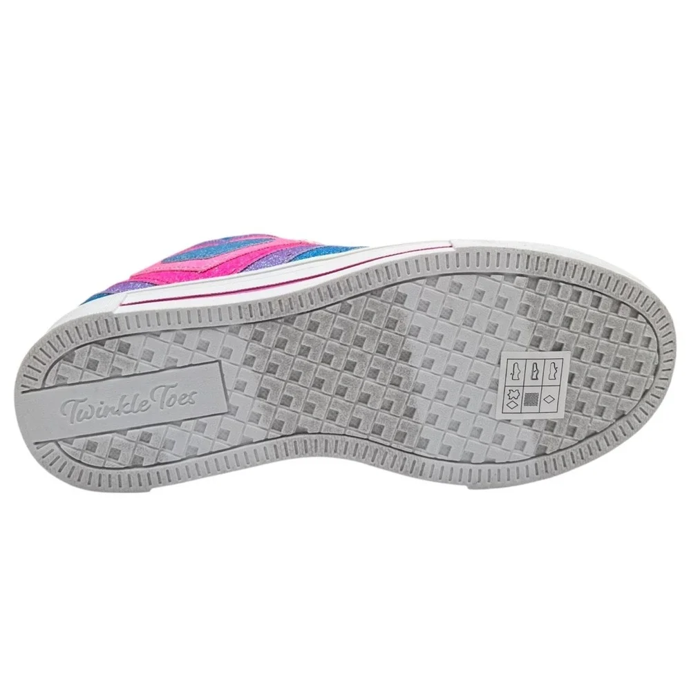 Skechers Youth Big Girl's Twinkle Toes High Top Sneakers Size 3 Rainbow Light-Up